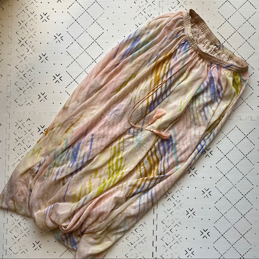 Watercolor Free People Maxi Skirt